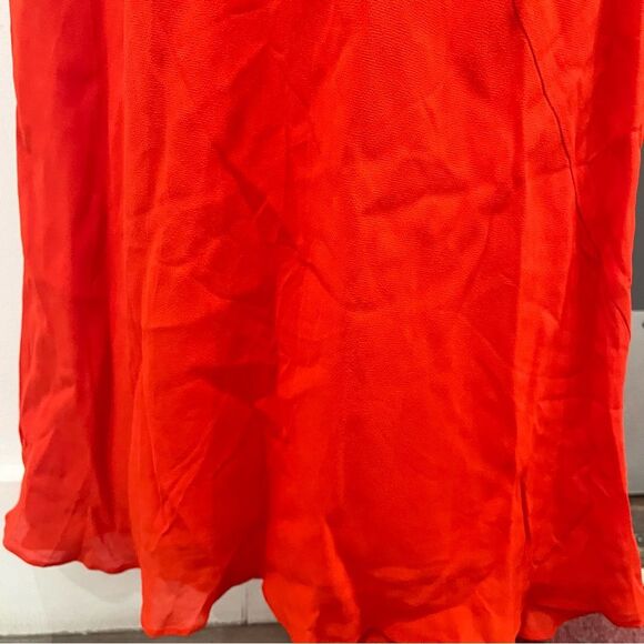 NEW Reformation Maxi Dress Orange Siana Slip V-neck Sleeveless size 4 - Picture 9 of 9